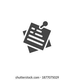Sticky Note Paper Icon Black and White Vector Graphic