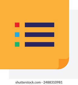 Sticky Note Paper Icon Vector Flat Illustration