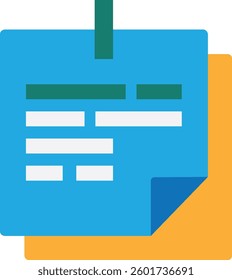 Sticky Note Paper Icon Vector Flat Illustration