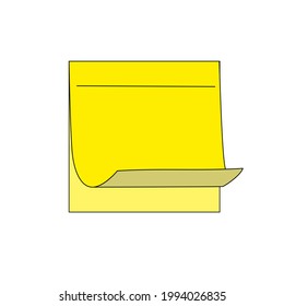 Papel de notas pegajosas aislado en fondo blanco. Ilustración del vector