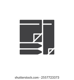 Sticky note paper vector icon. filled flat sign for mobile concept and web design. Sticky Notes glyph icon. Symbol, logo illustration. Vector graphics