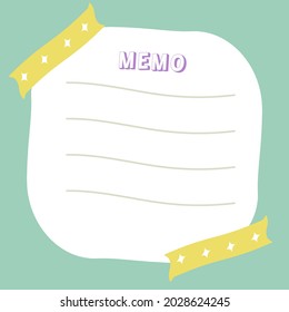 Sticky note  pastel green background.