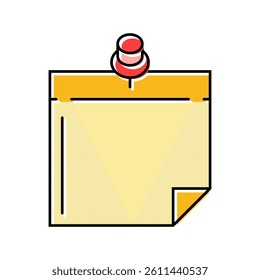 sticky note pin list color icon vector. sticky note pin list sign. isolated symbol illustration