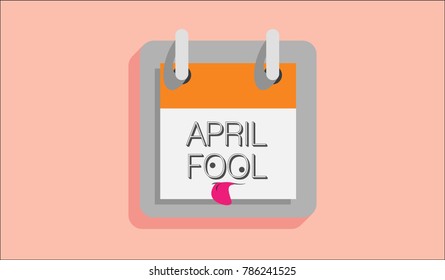 Sticky note reminder with April FOOL text in vector.