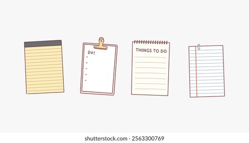 sticky note, reminder, to do list in doodle style doodle isolated on white background. Hand drawn style vector design illustrations.	
