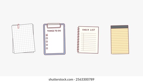 sticky note, reminder, to do list in doodle style doodle isolated on white background. Hand drawn style vector design illustrations.	
