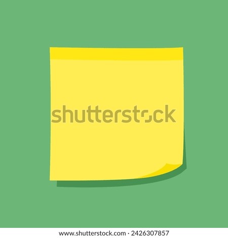 Sticky note reminder message with copyspace. Empty paper yellow sticky note.