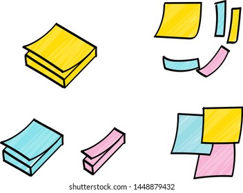 Sticky note set - hand drawn style