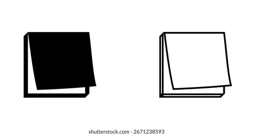 Icono de conjunto de notas adhesivas aislado sobre fondo blanco.