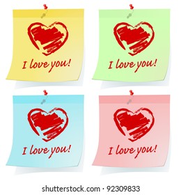 Sticky note set with loving message.