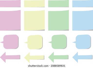 Juegos de notas pegajosas de varias formas (color pálido)
