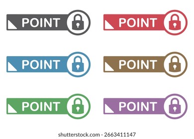 Material de ilustración de estilo de nota adhesiva: punto, importante, marca, llave, bloqueo, atención, precaución