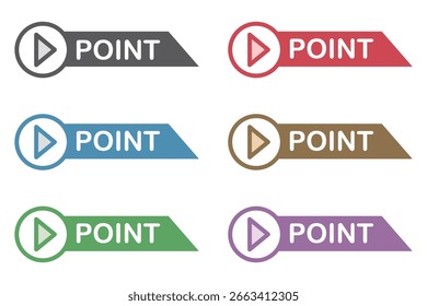 Sticky note style illustration material: point, important, mark, play, music, attention, caution