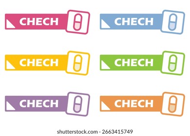 Sticky note style illustration material: point, important, mark, medicine, medical care, attention, caution