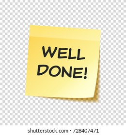Sticky note with text and shadow isolated on transparent background set. Yellow paper. Message on notepaper.Reminder. Vector illustration