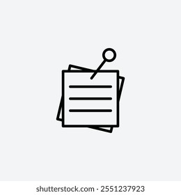 Sticky note thin liner icon isolated.