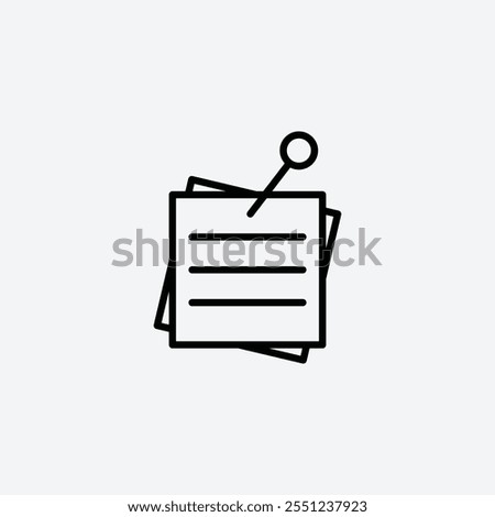 Sticky note thin liner icon isolated.