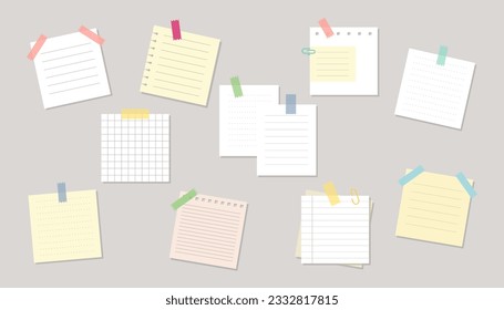 Sticky note vector illustration. Note post sticker. Note paper, notepad sheet blank