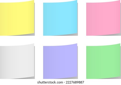 Sticky note vector illustration set.