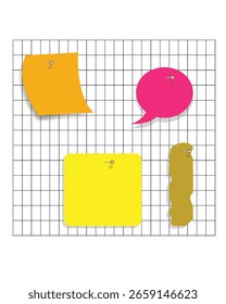 Papel adhesivo en concepto de pared, fondo de diseño de Ilustración vectorial