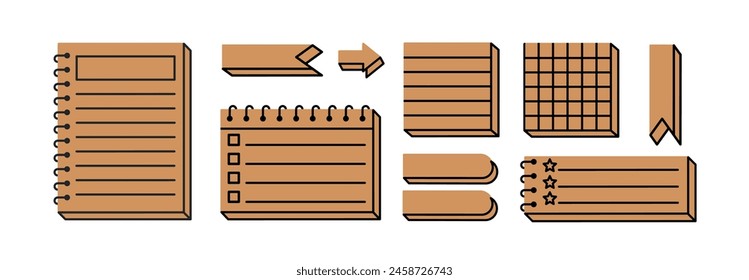 Notas adhesivas, flecha, planificador de libros, tarjeta, agenda. etiqueta fácil de editar