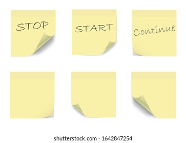 Sticky notes to be used by agile development teams. Vector Illustration