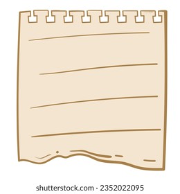 Sticky notes blank paper post memo message . Empty banner for old looking design of label, text header, title, calligraphy or lettering. Useful pretty tool, illustration in doodle style.