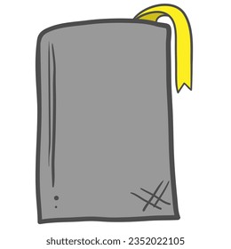 Sticky notes blank paper post memo message . Empty banner for old looking design of label, text header, title, calligraphy or lettering. Useful pretty tool, illustration in doodle style.