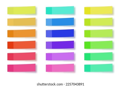 Sticky notes. collection of colorful vector sticky notes, transparent shadows. Vector