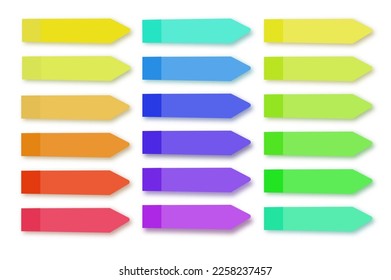 Sticky notes. collection of colorful vector sticky notes, transparent shadows. Vector