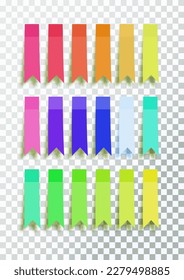 Sticky notes. collection of colorful vector sticky notes, transparent shadows. Vector