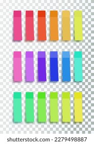 Sticky notes. collection of colorful vector sticky notes, transparent shadows. Vector