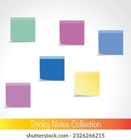 Sticky Notes Collection Illustrations With Colors