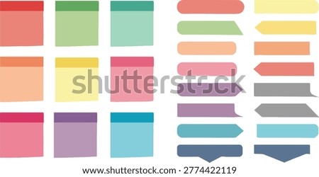 Sticky, Notes, Colorful, Paper, Blank, Memo, Pad, Message, Reminder, Office, Stationery, Business, List, Task, Planner, Organizer, Elements, Design, Template, Graphic.