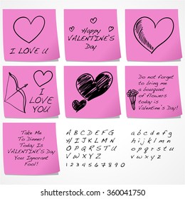 Sticky notes with funny messages for Valentine's day