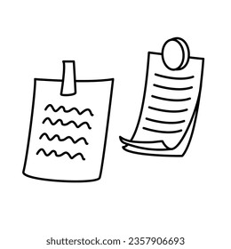 Stickige Noten, handgezeichnet, doodle Vektorgrafik, schwarzer Umriss