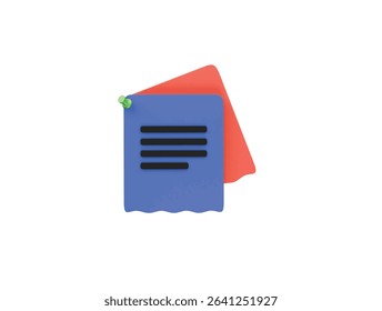  sticky notes icon 3d illustration render