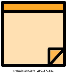 sticky notes icon with flat outline style