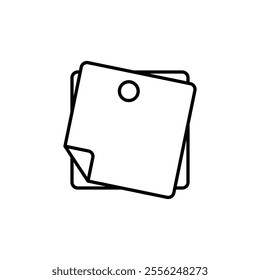 sticky notes icon Flat symbol set outline