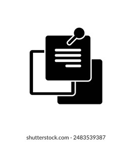 sticky notes icon, isolated glyph icon theme workspace