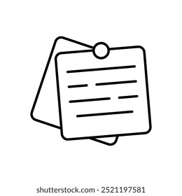 Sticky Notes icon isolated on a white background. Vector illustration.