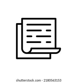 Icono de Notas pegajosas. Diseño De Estilo De Arte De Línea Aislado En Fondo Blanco
