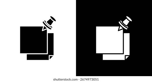 Logotipo do ícone de notas adesivas. símbolos gráficos simples