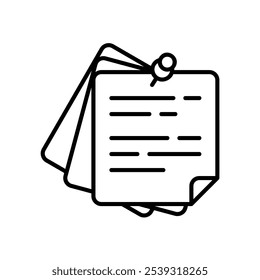 Sticky notes icon with message and paper pin
