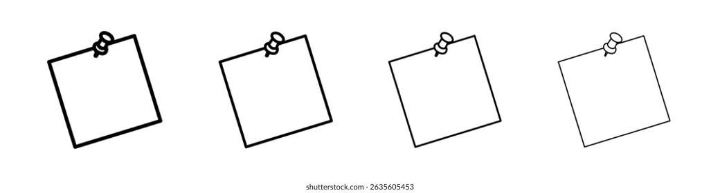 Sticky notes icon Outline sign symbol set