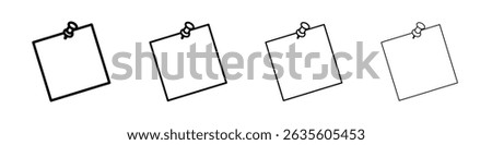 Sticky notes icon Outline sign symbol set