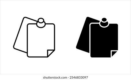 sticky notes icon set. Thin linear sticky notes vector illustration on white background