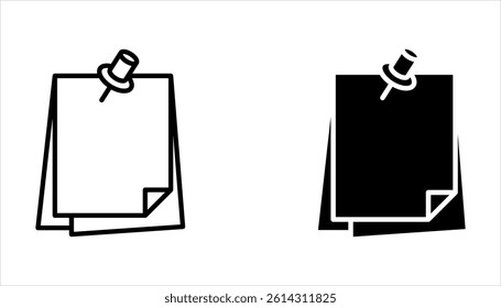 sticky notes icon set. Thin linear sticky notes vector illustration on white background.