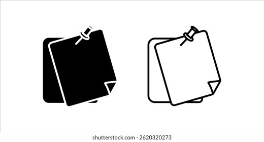 sticky notes icon set. Thin linear sticky notes vector illustration on white background.