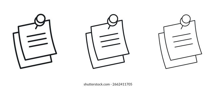 Icono de notas adhesivas diseño de línea simple - Ilustración vectorial simple